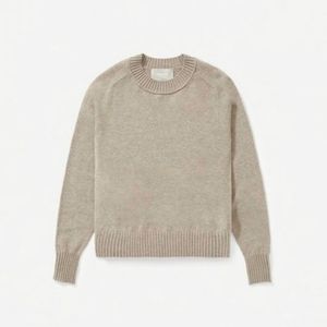 Everlane Re-Cashmere Vintage Crew in Heathered Sand, Size Small